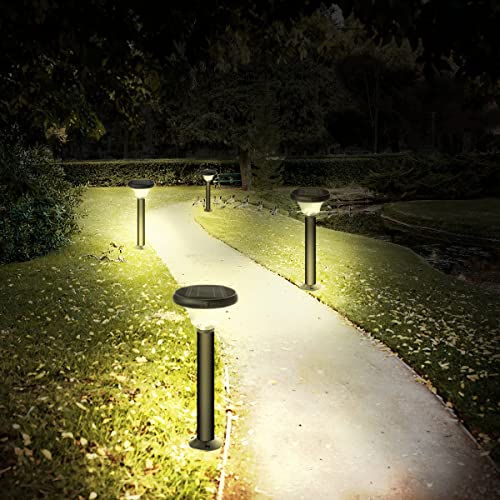 Image of Epyz Solar Gate Pillar Light Outdoor with Long Pole Round Shape with 143 LED 12,000mah Battery, 3 Type of Lights, Application for Fence, Garden, Wall, Outdoor [ Pack of 2, Multicolour ]