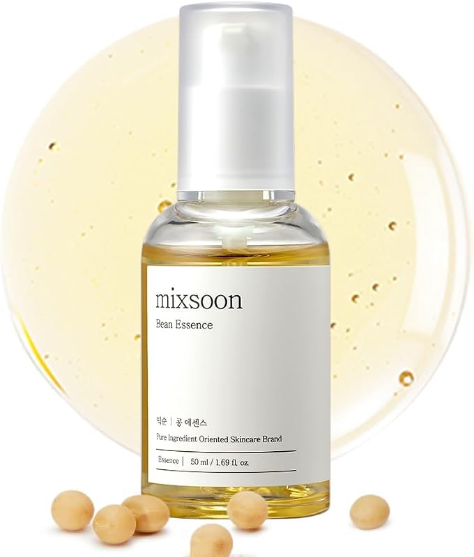 mixsoon Bean Essence Korean Skin Care, suave esencia exfoliante AHA para un brillo de piel de cristal, suero facial hidratante con frijol fermentado, piel suave, 50 ml/1,69 fl.oz. Cuidado de la piel de vidrio coreano
