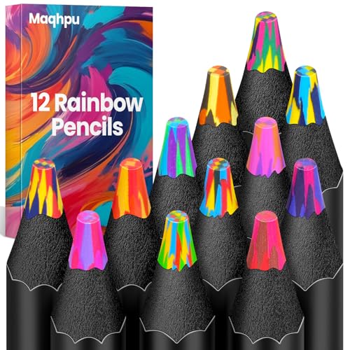 Maqhpu Ostergeschenke Kinder, Mitgebsel Kindergeburtstag, 12 Farben Regenbogenstift, Ostern Geschenke Bastelset Kinder, Buntstifte Stifte für Ostern Basteln Kinde, Geschenke für Mädchen 4-12 jahre