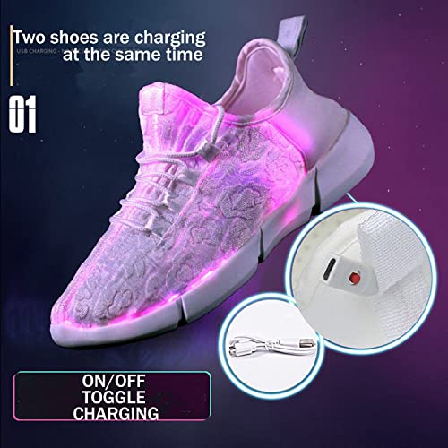 rosyclo Light Up Shoes Fiber Optic LED Luminous Trainers for Men Women USB Charging Breathable Flashing Trainers for Festivals Party Luminous Shoes2