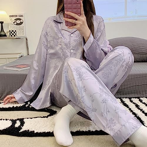 2 Stücke Frauen Pyjamas Sets Frau Pyjama Sommer Druck Design Anzug Langarm...
