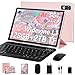 2026 Neueste Tablet 10 Zoll Android Tablet,22GB RAM+128GB ROM/1TB TF, Octa-Core, 2.0GHz,5G+2.4G WiFi, BT 5.0, 8000mAh, Widevine L1,8+5MP, AGPS, 2 in 1 Tablet PC Mit Tastatur und Maus-Roségold