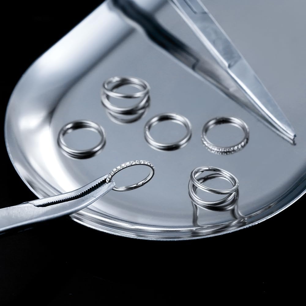 14G 16G 18G Surgical Steel Nose Septum Rings Hoops - Stainless Steel Segment Nose Rings Hoop Helix Cartilage Clicker Daith Tragus Sleeper Hoop Earrings for Women Men 6mm 8mm 10mm 12mm - Image 6