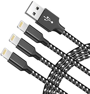iPhone Charger Cable 3Pack 6FT/1.8M Lightning Cable Long Nylon Braided iPhone Charger Fast Charging & Sync iPhone Charging Cable Compatible with iPhone 12/11/ XS/XR/X/8/7/6/5/SE, iPad, iPod and More