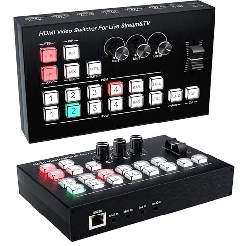 Image of MICROWARE FHD 4 Channel hdmi Video Recorder Mixer for Live Streaming 4xhdmi usb3.0 switcher Video Recorder for Tapes osd Camera