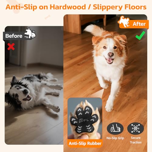Image of Anti Slip Dog Paw Protectors Pads for Senior Dogs on Hardwood Floor 48 Pcs