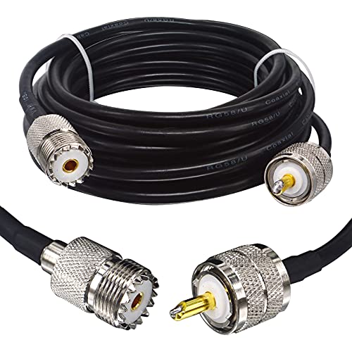 Boobrie Cable UHF 5M RG58 Mejorado, Conector SO239 PL259 50 Ohmios para Antena CB y CCTV