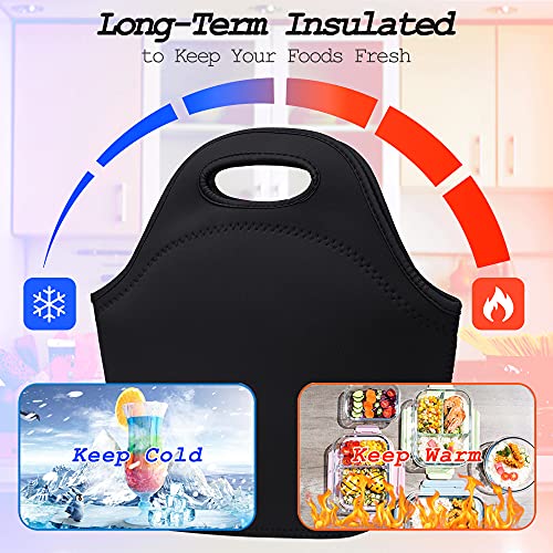 Youbdm Neoprene Lunch Bags Thermal Insulated Lunch Tote Bag Reusable Washable Neoprene Picnic Bag For Women Men #TOP2