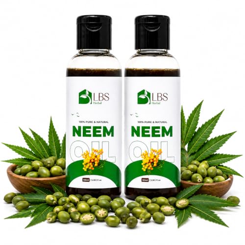 Image of Pure Neem Oil 100% Extra Virgin Cold Pressed | Natural Carrier Oil for Hair, Scalp & Skin Care | Deep Moisturizing Oil for Healthy Looking Hair & Daily Massage | 100ml (Pack of 2)