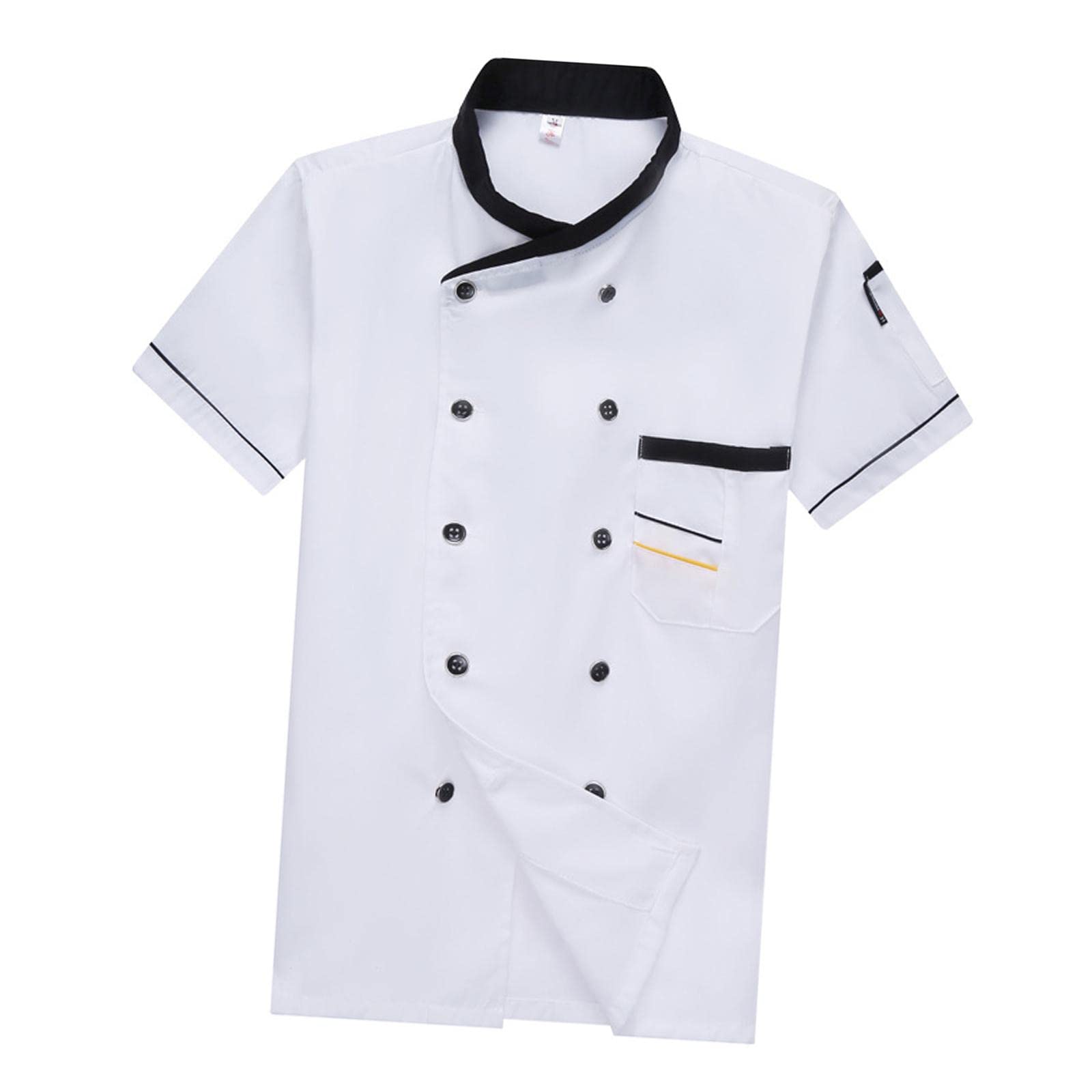 Uniforme de chef unisex para camarero, para cocina, hotel, cafetería, talla XL, color blanco