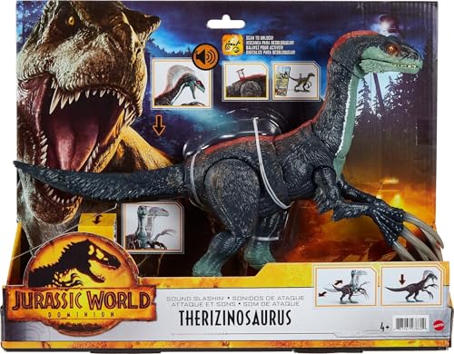 Mattel Jurassic World Dominion Sound Slashin Therizinosaurus Dinosaur Action Figure Toy with Attack Feature and Sounds - image 6