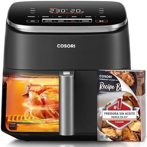 Cosori Freidora de Aire Turbo Blaze 6L, Air Fryer Interior Metáli...