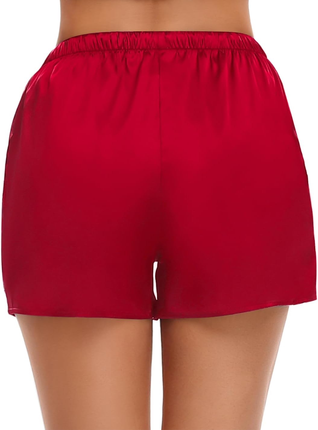 SWOMOG Women's Silk Stain Pajama Shorts Pj Bottoms with Pockets Drawstring Sleep Shorts Boxer Soft Lounge Shorts - Image 5