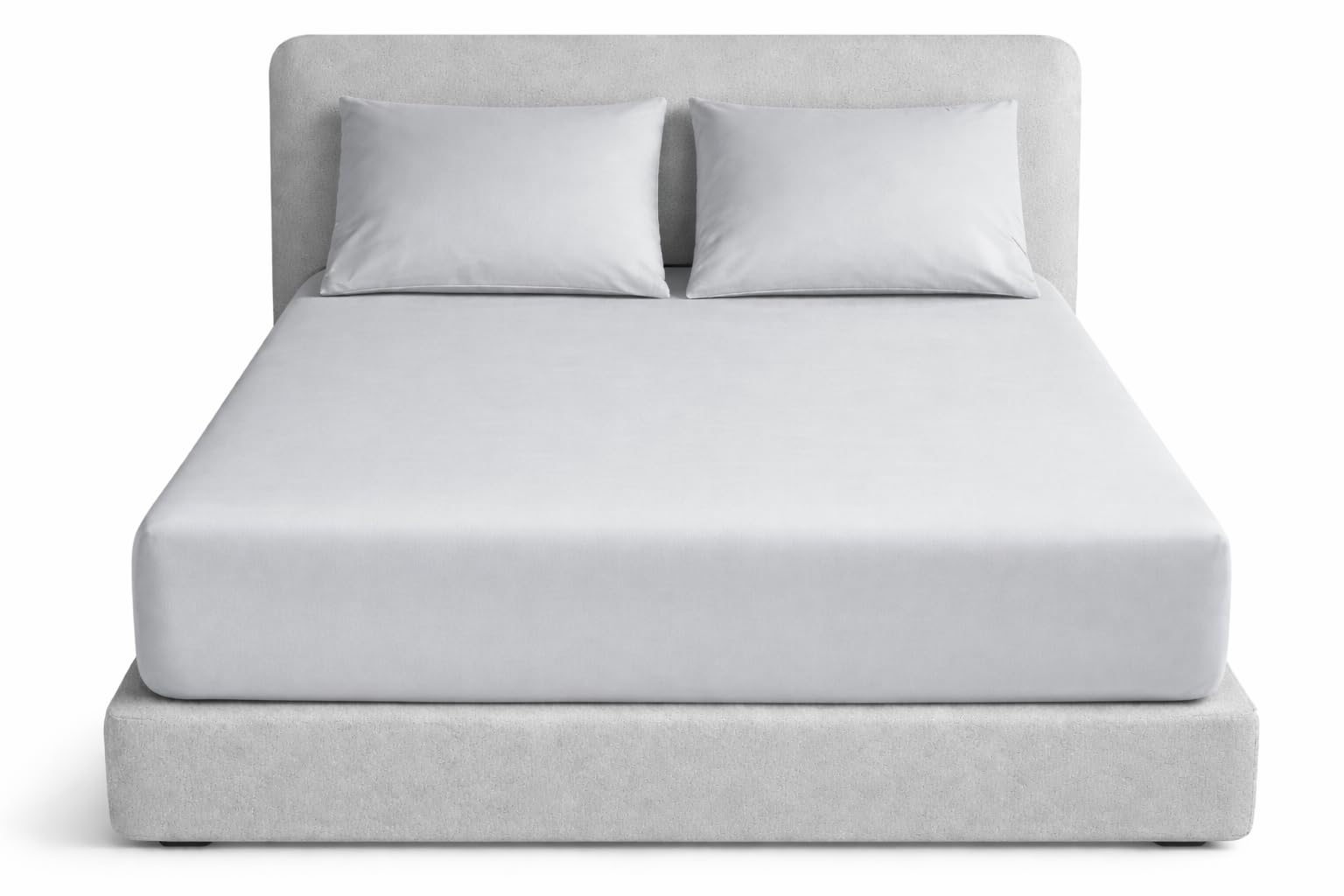 ITRAT Microfibre Fitted Sheet – Extra Deep 40cm/16” Bed Sheet, 1800 Microfiber Soft Breathable Hotel Quality Bottom Sheet, Shrink & Fade Resistant Mattress Sheet (Silver, Single)