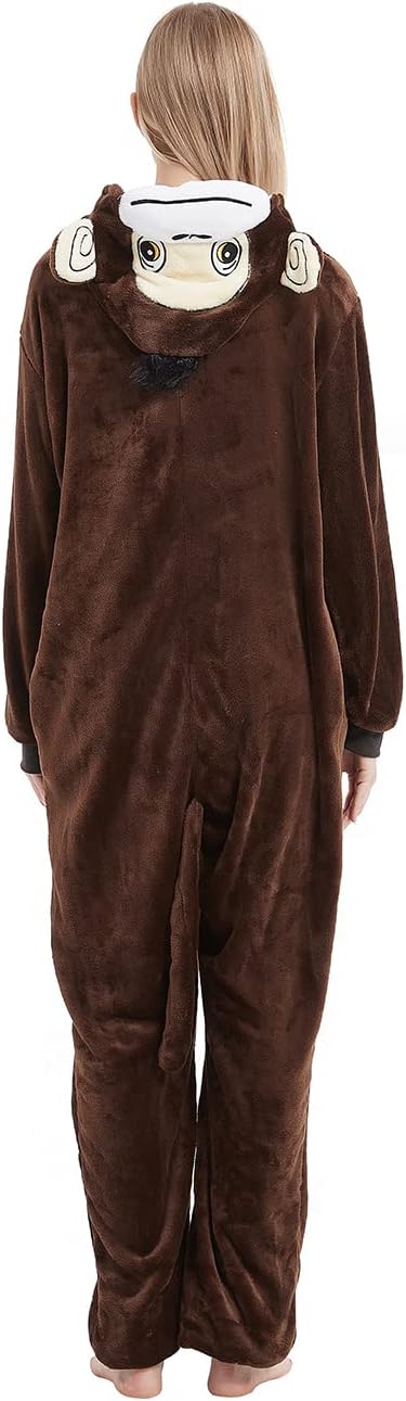 Monkey Onesie Adult Gorilla Costume Animal Women Pajamas Plush Cosplay Halloween Christmas - Image 6