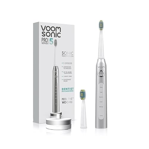 Voom Sonic Cepillo de dientes electrónico recargable de la serie Pro 5, recomendado por dentistas, cuidado bucal avanzado, temporizador de 2 minutos