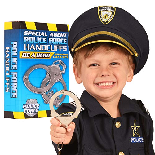 Kangaroo's Police Roleplay Handcuffs For Kids; Toy Hand Cuffs For Toddlers; Metal Handcuff