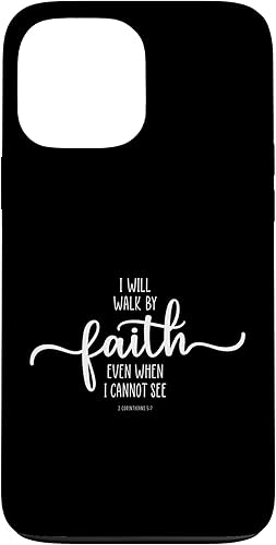 Miniatura 61 de Funda para iPhone 12 Pro Max con texto en inglés "I Will Walk By Faith, God Jesus Christian Bible Inspiration