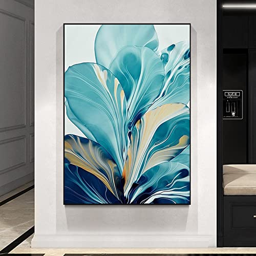 Peinture murale fleur grande feuille art abstrait décoration maison 60x80