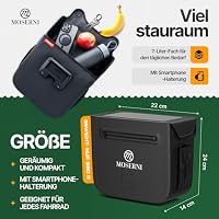 MOSERNI® x KLICKfix® wasserdichte Lenkertasche | 7L Volumen | Magnetverschluss | Touch-Handyfach | KLICKfix-kompatibel | für E-Bike, MTB & Citybike (Schwarz) – Ansicht 3
