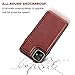 for iPhone 11 Wallet Case with Card Holder,OT ONETOP PU Leather Kickstand Card Slots Case,Double Magnetic Clasp and Durable Shockproof Cover for iPhone 11 6.1 Inch(Brown)