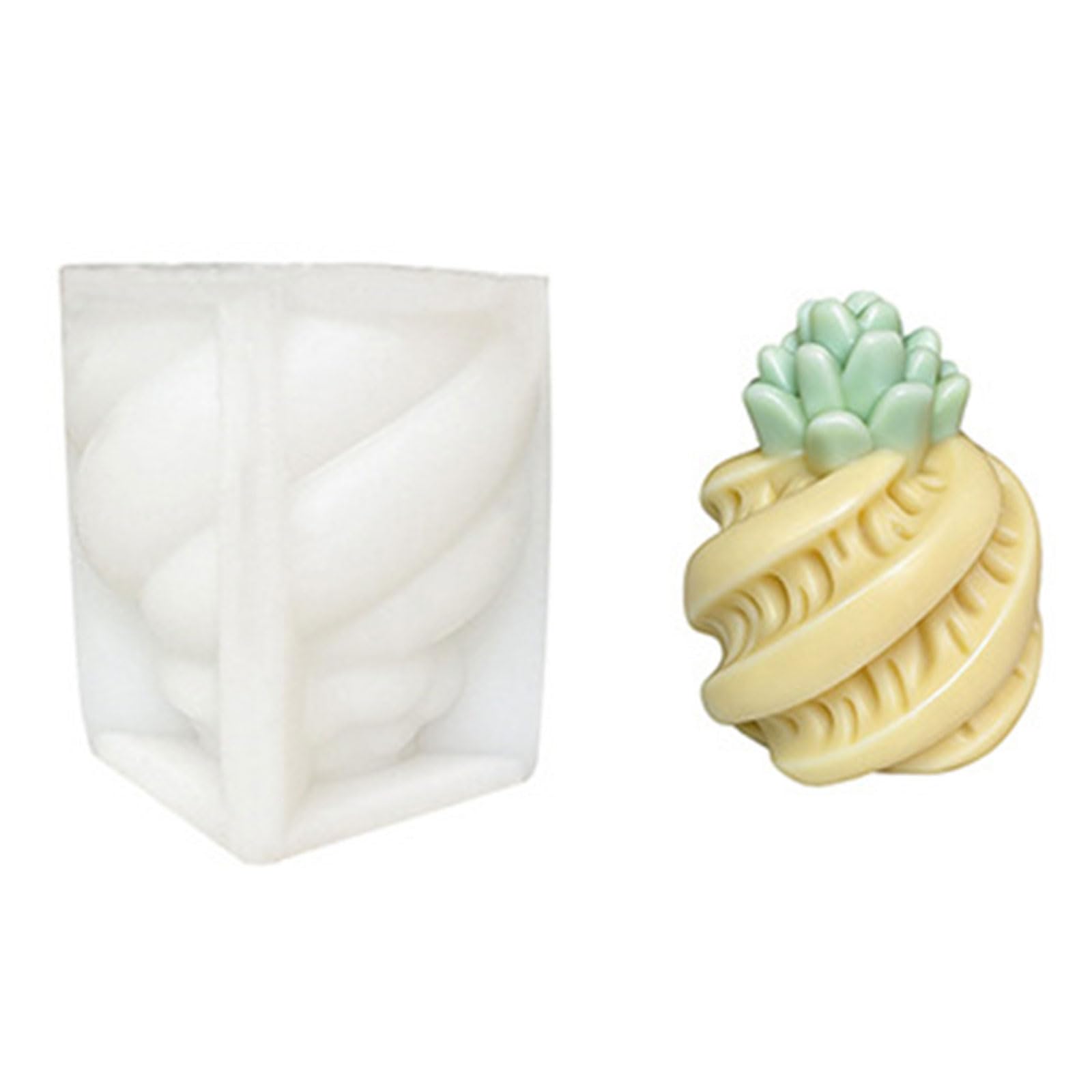 Mekalero 3D Pineapple Fruit Shape Silicone Mold for Making Soap Chocolate Fondant Home Decoration and Resin Casting Bromeliad Candlewax Cast