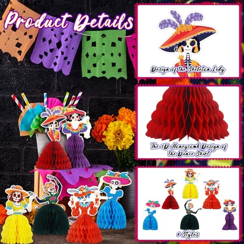 Eersida 24 Pcs Day of the Dead Decorations Dia De Los Muertos Supplies by Eersida - Used condition - Image 3