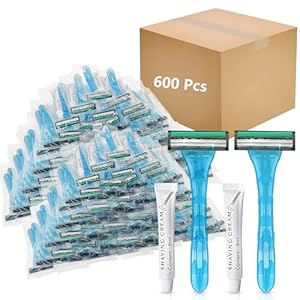 (600 Pack) Kheoxusa Twin Blade Disposable Razors,2 Blade Disposable Razors,Two Blade Disposable Razors,Double Blade Disposable Razors Individually Wrapped for Men,Women,Airbnb,Tattoo,Travel-Big Green