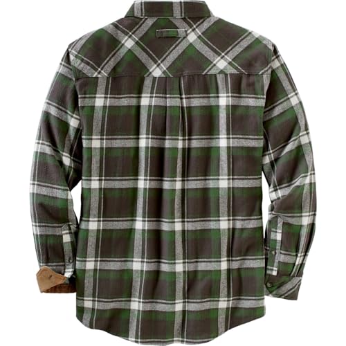 Legendary Whitetails Mens Flannel Shirt Long Sleeve Button Down 100% Cotton, Mountain Charcoal Plaid, 3XL