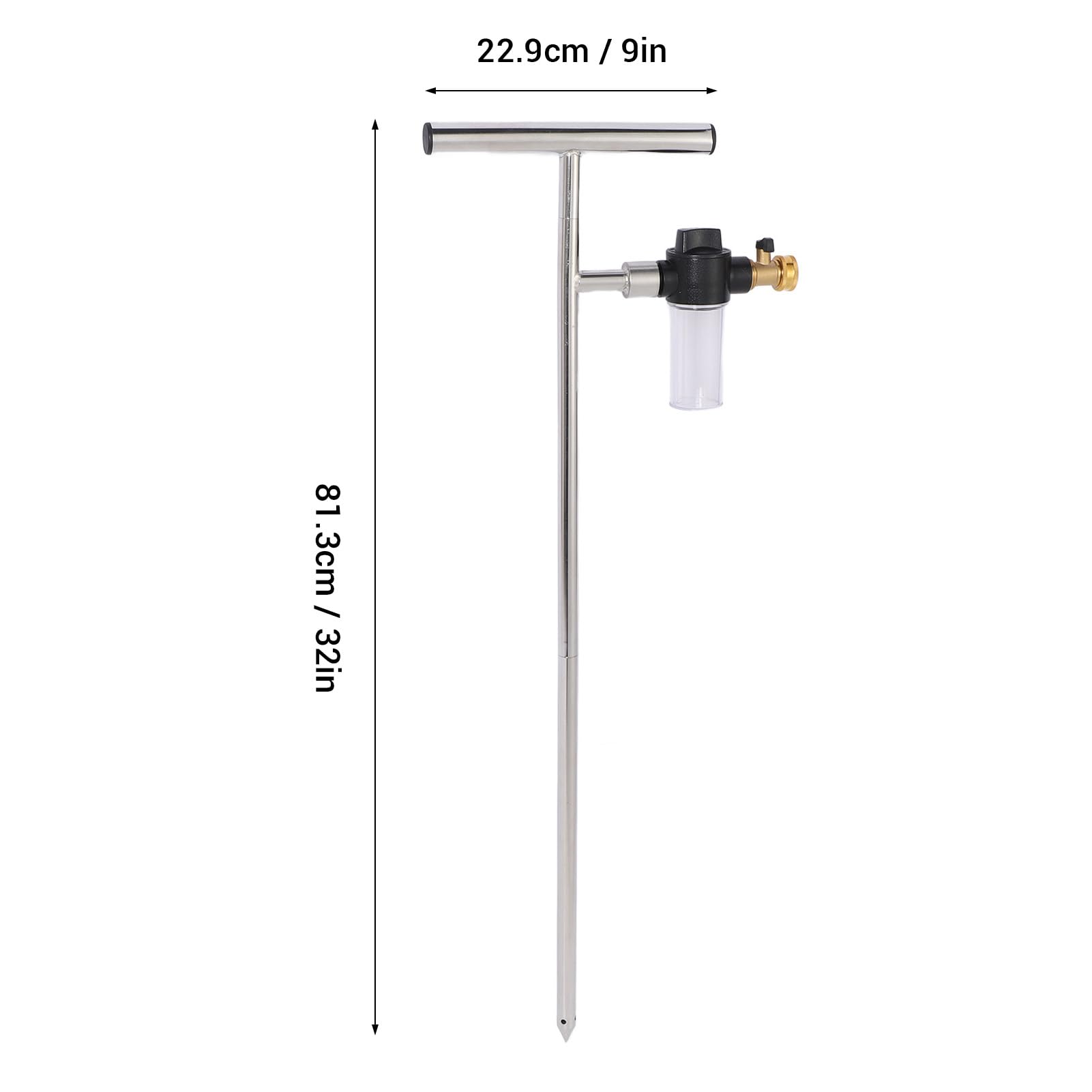 AMONIDA Herramienta de Riego de árboles de Raíz Profunda de Acero Inoxidable de Riego Eficiente para la Salud de las Plantas - Irrigador de Raíz Profunda de 32 Pulgadas para Arbustos, árboles,