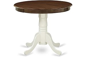 East West Furniture Antique Walnut and Linen White Kitchen Table