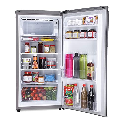 Image of Godrej 192 L 5 Star Inverter Direct-Cool Single Door Refrigerator with Turbo Cooling Technology (RD EDGENEO 207E 53 THI JT ST, Jet Steel, 2022 Model), Free 1 Year Extended warranty