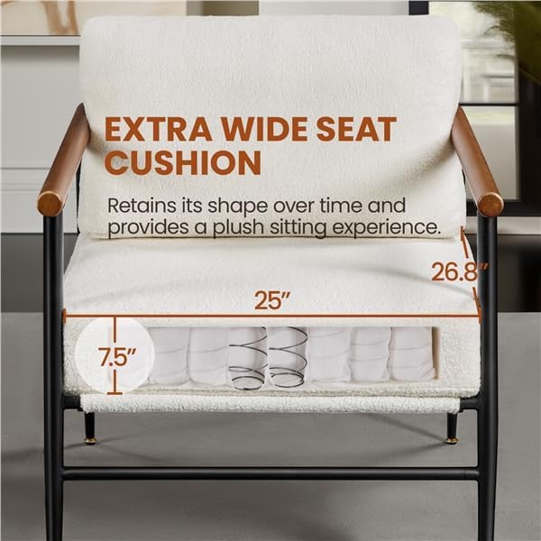 Sillón Lounge Tela Boucle Marfil 2 Piezas miniatura 6