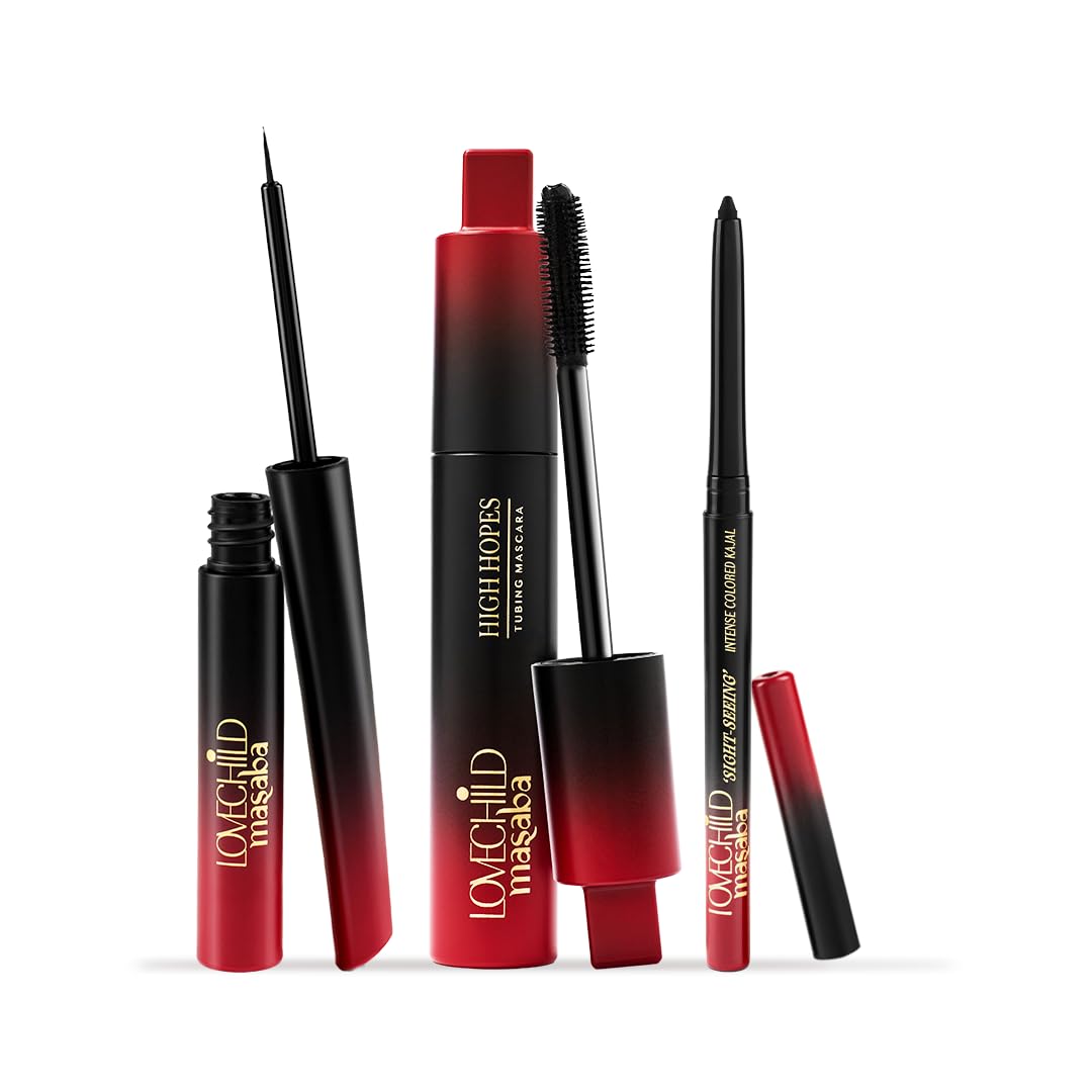 LoveChild Masaba Eye-Did-It Eye Makeup Combo Set, Ulimate eye make up kit for women, Kajal Eyeliner and Mascara for a complete Eye Makeup-picture-52