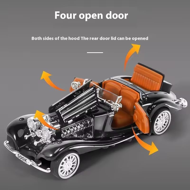 Image of Exclusive Alloy Metal Pull Back Die-Cast Car Diecast Metal Pullback Toy Car with Openable 6 Doors,Light Music Boys Gifts Toys (1:32 Merceedes Benz 500K-Purple Color)