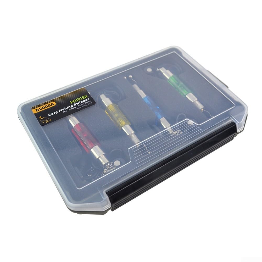 Lot de 4 détecteurs de touche lumineux pour pêche à la carpe en acier inoxydable