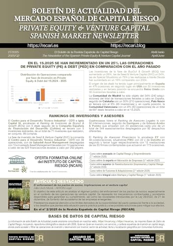 Boletín de Actualidad del Mercado Español de Capital Riesgo (2T.2025) / Private Equity & Venture Capital Spanish Market Newsletter (Q2.2025) (Spanish Edition)