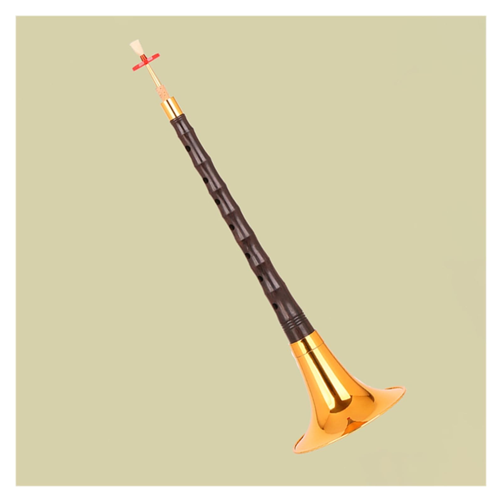 Suona Instrument Ebony Pole Thickened Lacquer Gold Bowl Suona Set Adult Suona Chinese Folk Suona Horn (Color : A flat)
