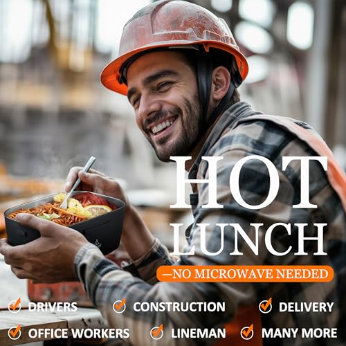 ESOHOT Electric Lunch Box 80W Heated Lunchbox for Adults 1.5L 12V 24V 110V Electric Lunch Box Food Heater for Car/Truck/Office - Image 2