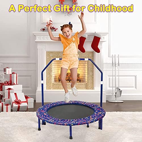 Mini Trampoline for Kids with Handle and Padded Cover , 36in Trampoline Foldable Fitness with Exercise Rebounder Jumper Safe Indoor or Outdoor Durable Toddler Trampoline Jump Sports 3 51HeHXarNCL. AC