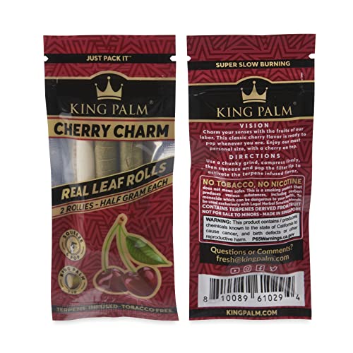 King Palm Flavors Rollie Size Cones - 1 Pack, 2 Rolls Terpene Infused - Squeeze & Pop Pre Rolls - Organic Flavored Pre Rolled Cones - King Palm Flavors Pre Rolls - (Mixed Bundle) #TOP3