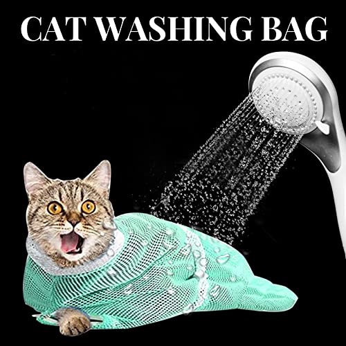 Bolsa de red para gatos LLMSIX 2 en 1 transpirable verde gris 6