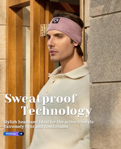 Image of Perytong Sleep Headphones Bluetooth 5.4, Wireless Sleep Headphones with HD Stereo Speakers for Side Sleepers, Breathable & Sweat-Proof Sports for Sleeping Running Yoga Travel Meditation
