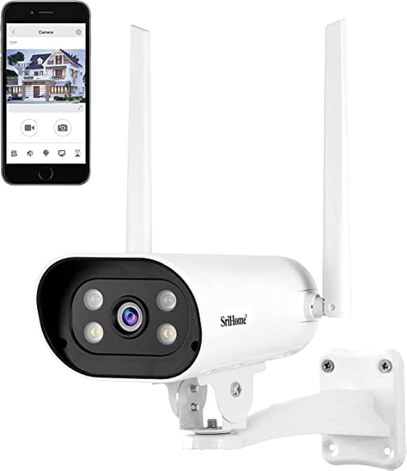 Outdoor Security Camera 5MP Wireless WiFi Bullet IP Camera, IP66 Waterproof, Color Night Vision, Two-Way Audio, Motion Detection, Instant Alarm, Smart Home Monitoring Remote Control on Android/iOS