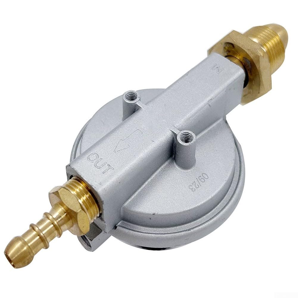 BRADAS Régulateur Gaz 37 Mbar 1,5 Kg/h – Avec Tuyau 1 M + 2 Colliers – Kit Raccordement Propane/Butane Barbecue, Camping, Chauffage