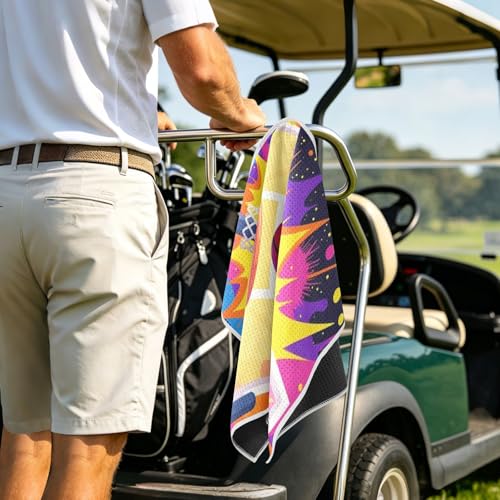 Serviette de golf rectangulaire GuoChe avec boucle magnétique