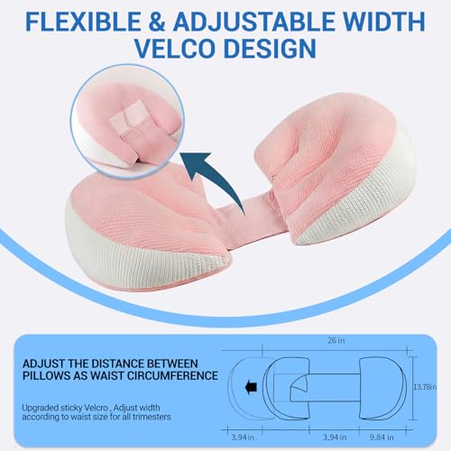 Image of Pregnancy Pillow for Pregnant Women, Memory Foam Pillow for Side Sleeper, Maternity Pillow Support for Back, Belly, HIPS, and Legs