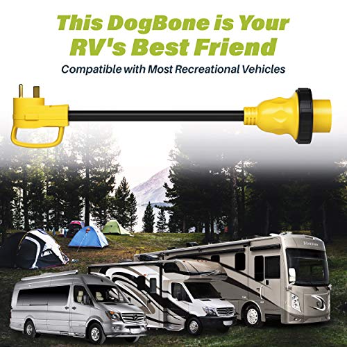 30 Amp To 30 Amp Rv Adapter Cord With Locking Connector Plug, Gearit 30Amp Male To 30Amp Female Dogbone Rv Trailer Camper, Nema Tt-30P To L5-30R, Stw 10 Gauge Heavy Duty Electrical Power - 12In, 1Ft #TOP4