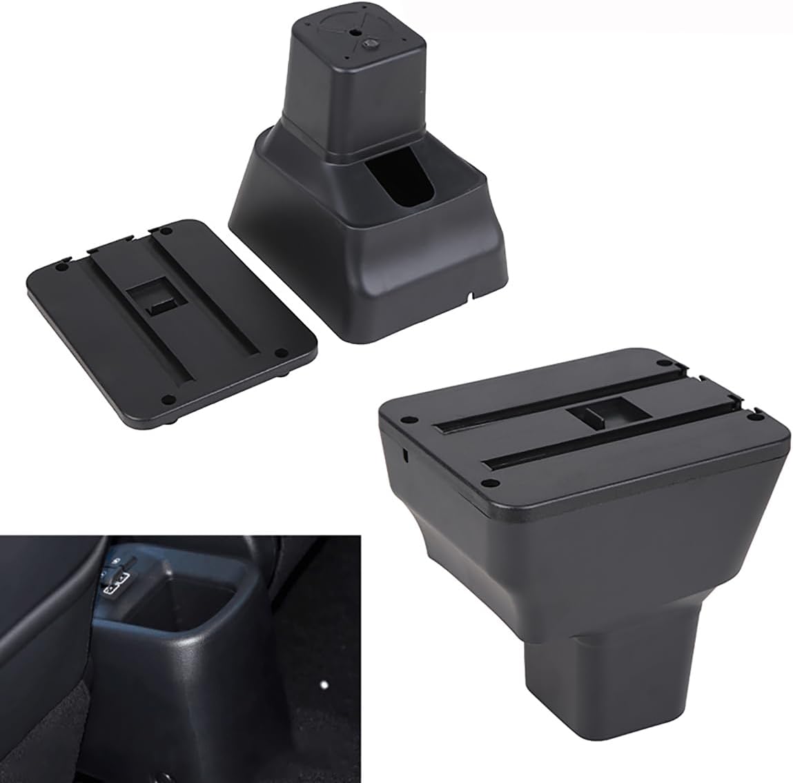 Car Armrest Box for Nissan Versa 2020-2024 Center Console Storage Auto Arm Rest Organizer Automotive Armrests (Black Line)