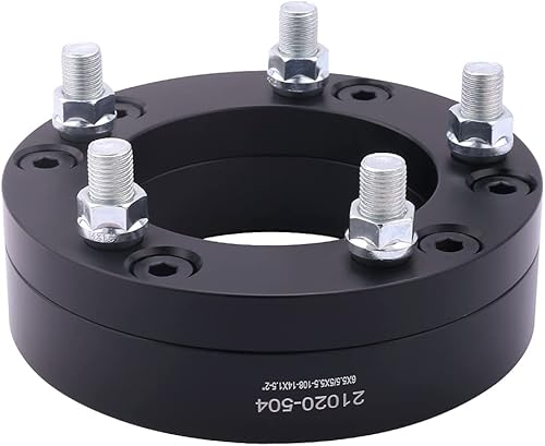 Miniatura 9 de VLAOSCHI Adaptadores de rueda forjados negros de 6 x 5.5 a 5 x 5.5 pulgadas con pernos M14x1.5 compatibles con Chevy GMC - Adaptador de 6 lengüetas